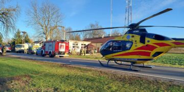 Wypadek na terenie budowy w gminie Komarówka Podlaska – trzy osoby trafiły do szpitala