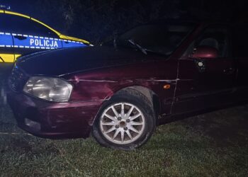 Nietrzeźwy spowodował kolizję. Fot KPP Radzyń Podlaski