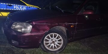 Nietrzeźwy spowodował kolizję. Fot KPP Radzyń Podlaski